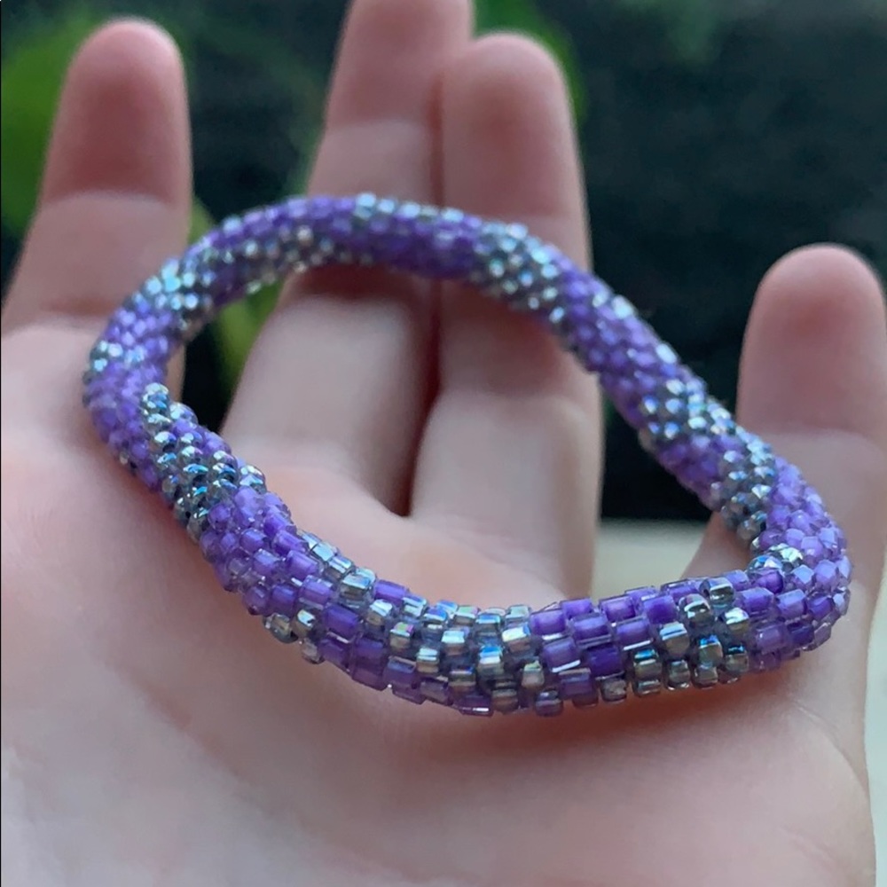 Purlple and silver bracelet
